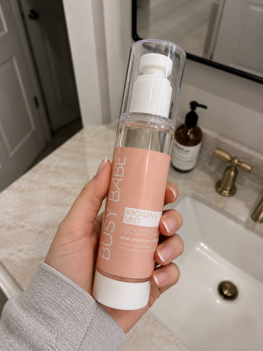 Customer photo review of Busy Babe Facial Tanning Mist