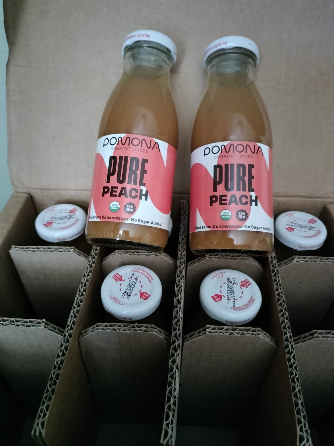 Customer photo review of Pure Organic Peach Juice