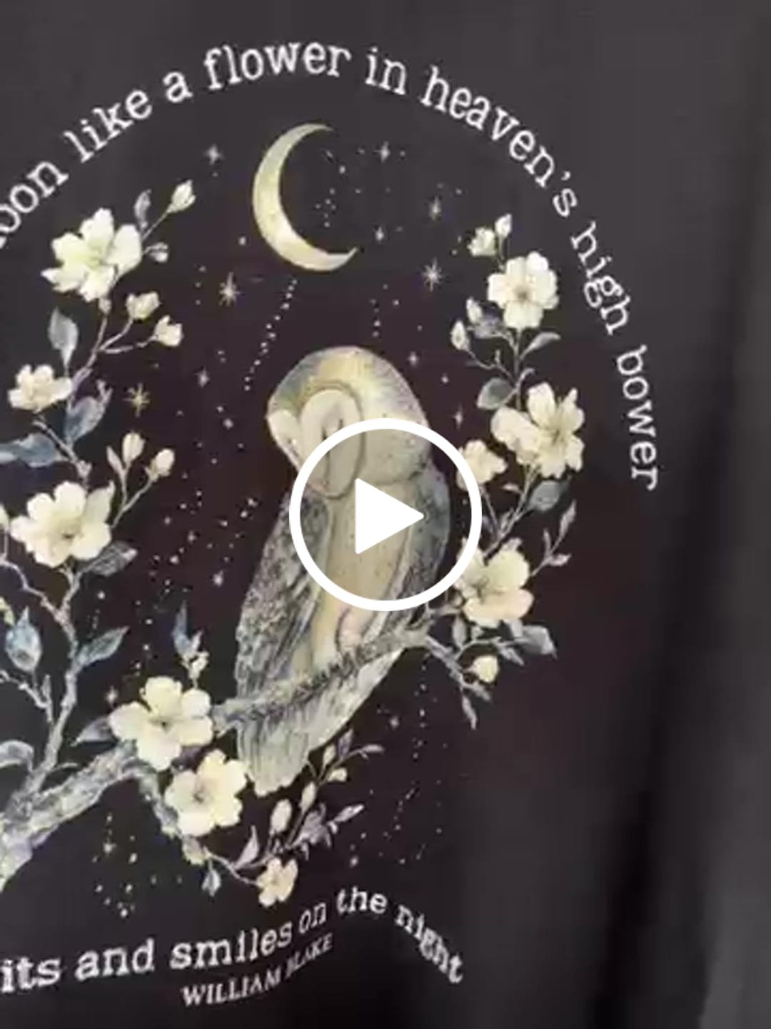 Customer video review of The Moon Smiles On The Night William Blake Literary Long Sleeve