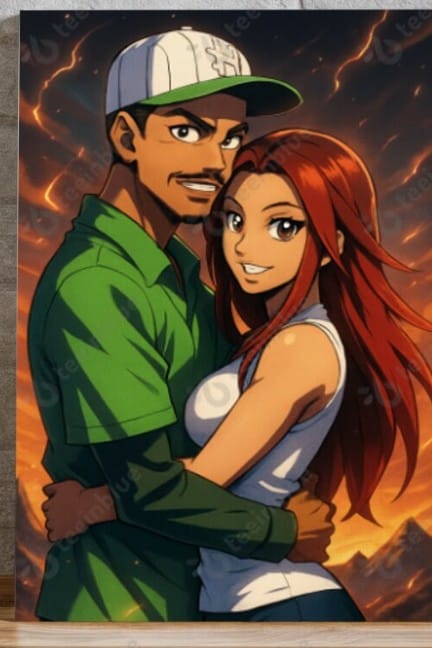 Customer photo review of Personalized Canvas - Portrait in Anime style