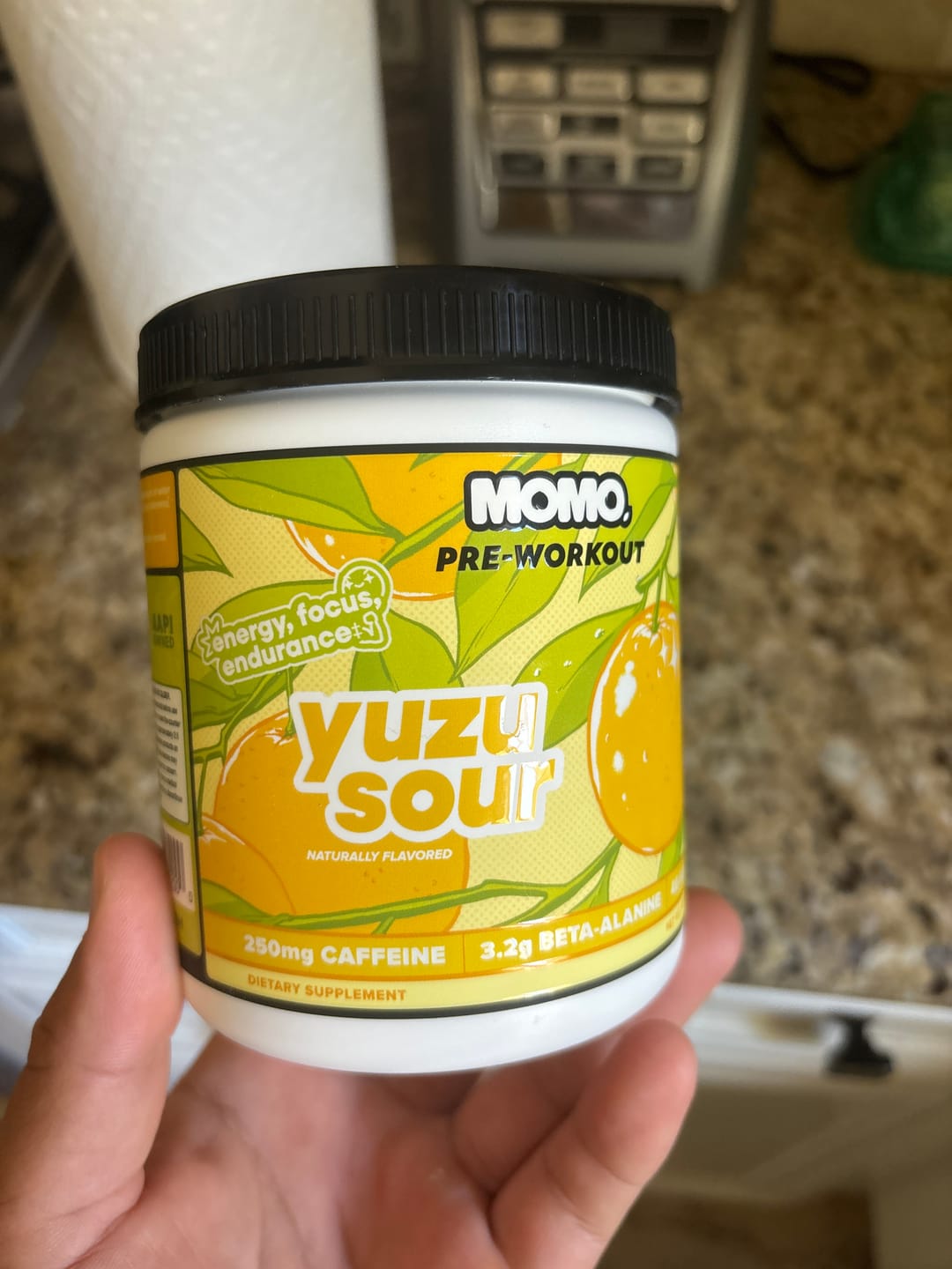 Customer photo review of MOMO® Pre-Workout | Yuzu Sour | 40 Scoops