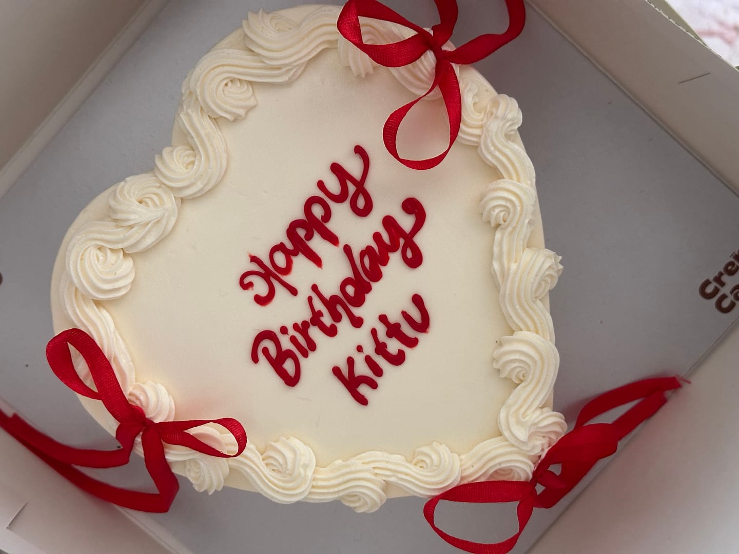 Customer photo review of Heart Ribbon Valentine Cake