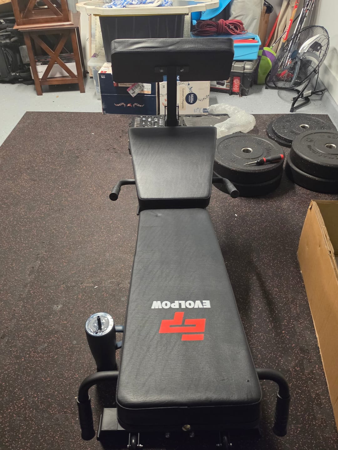 Customer photo review of EVOLPOW BEC Multi-functional Adjustable Weight Bench with Preacher Curl and Leg Extension