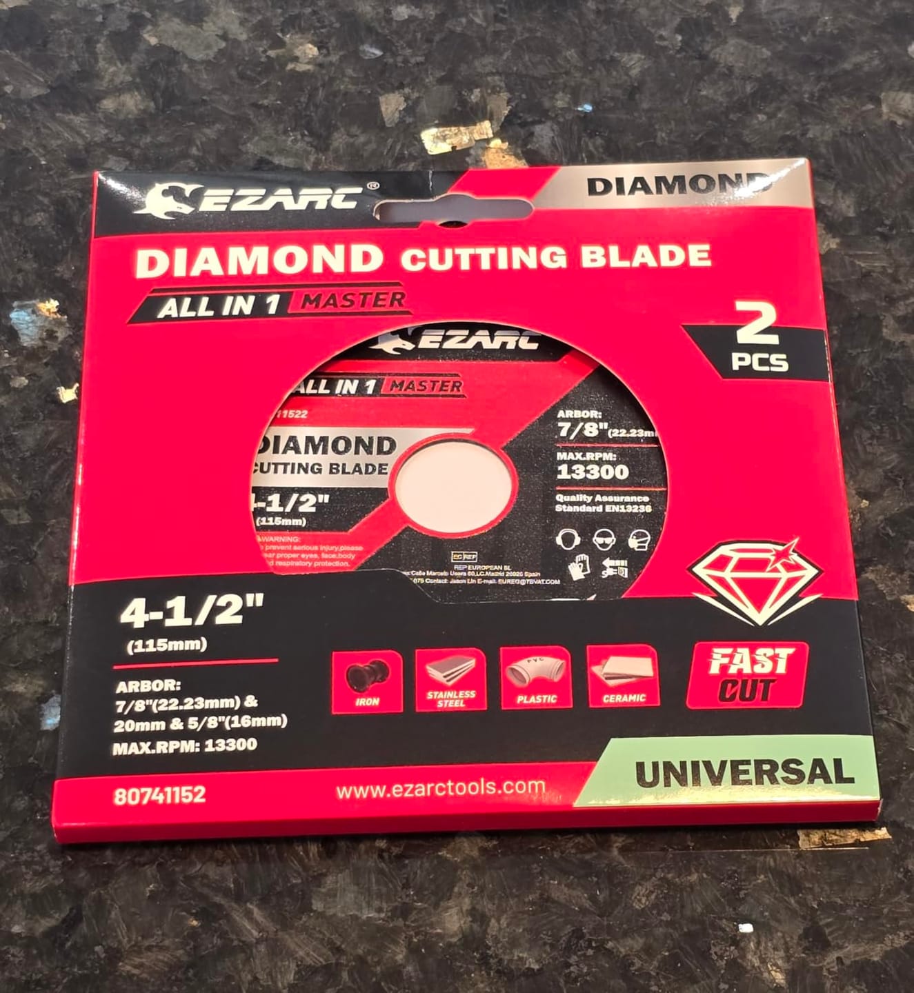 Customer photo review of Multi-Purpose Diamond Saw Blades 2 Pack, Indestructible diamond cutting wheel for metal, tile, concrete