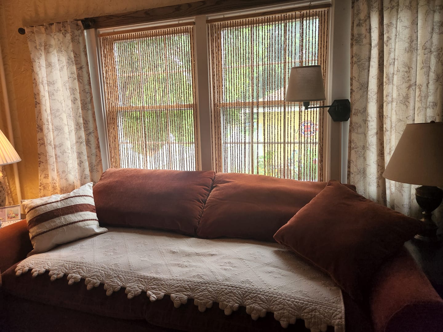 Customer photo review of Embroidered Vine Floral Linen Curtains