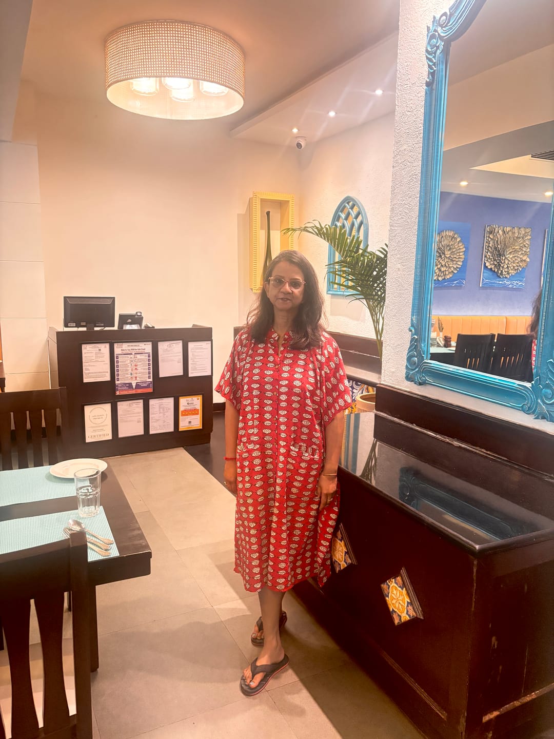 Customer photo review of Nazar Battu Hand Block Printed Cotton Midi Kaftan Shirt