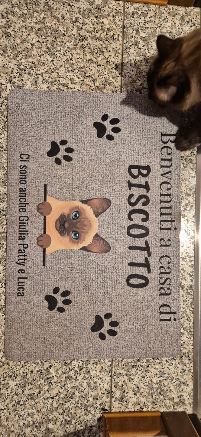 Customer photo review of Benvenuti da – Zerbino personalizzato