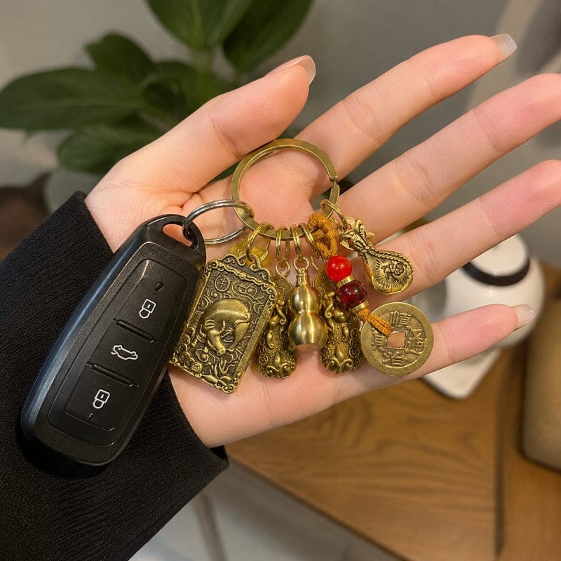 Customer photo review of FuAttract Wealth Fortune Pixiu Chinese Zodiac Cinnabar Calabash Keychain