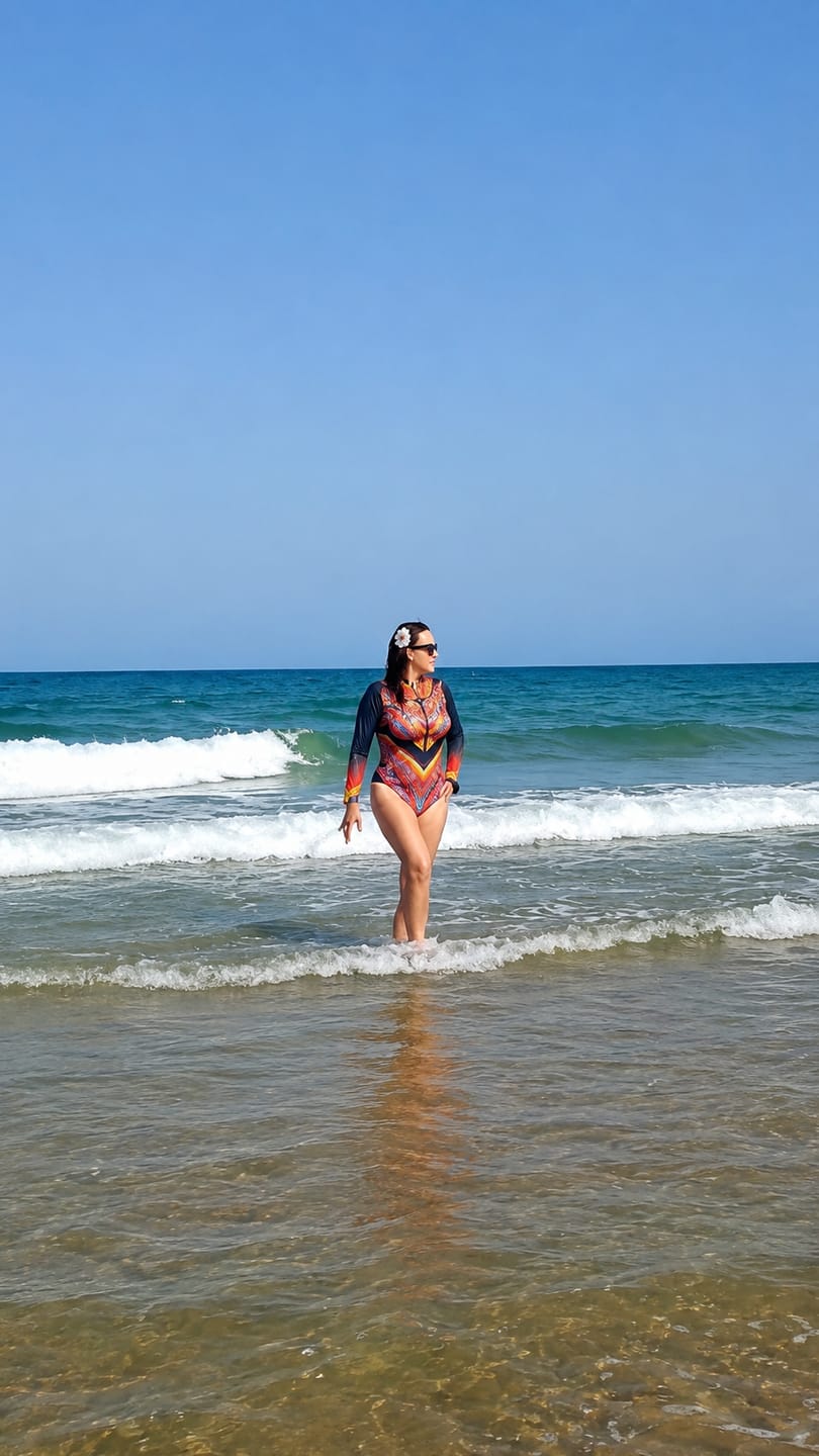 Customer photo review of One-Piece Long Sleeve with Zipper