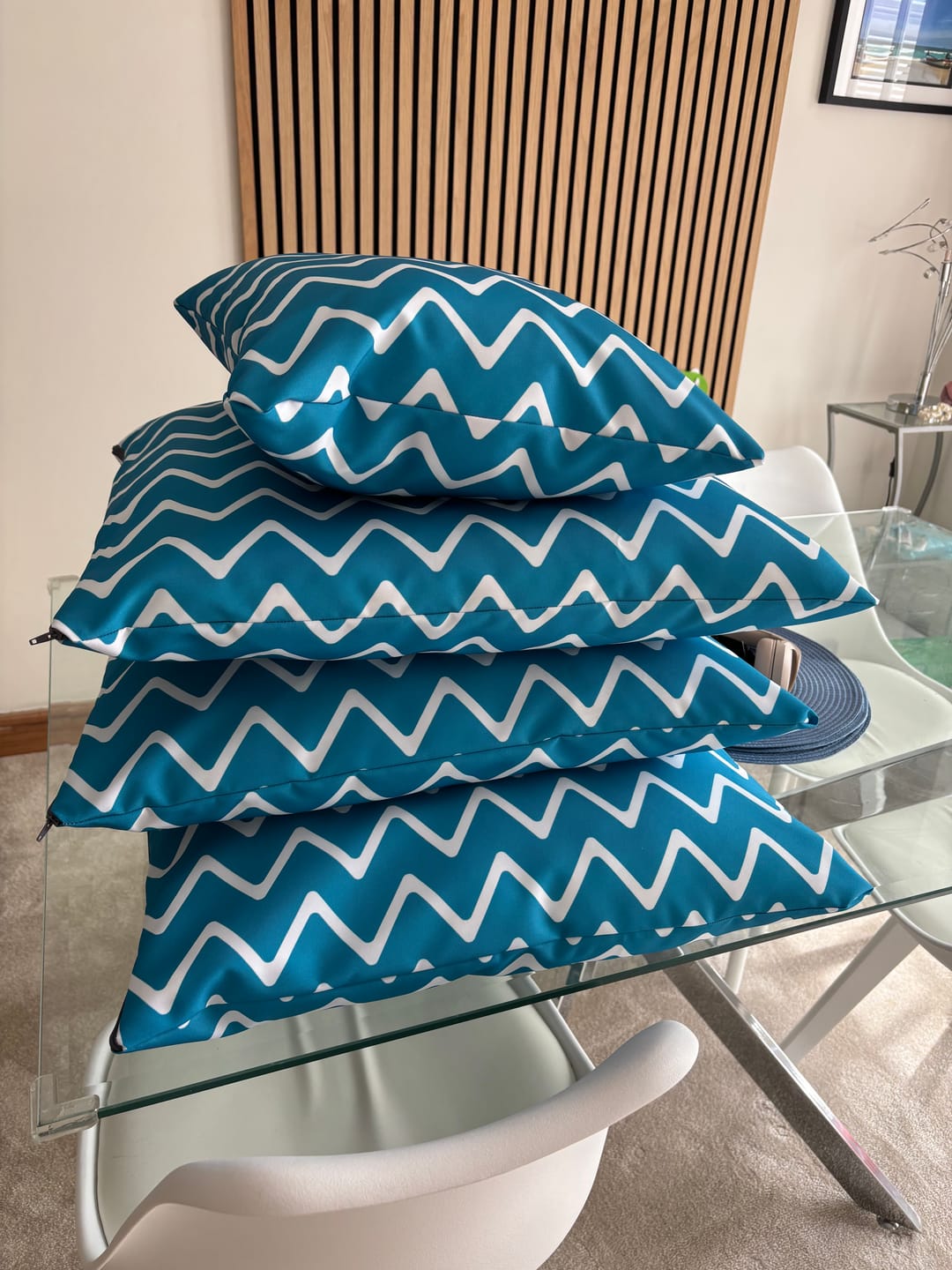 Customer photo review of Chevron Print Water Resistant Fabric