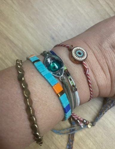 Customer photo review of FuAttract Wealth Attraction – Tibetan Copper Beads Multicolor String Bracelet