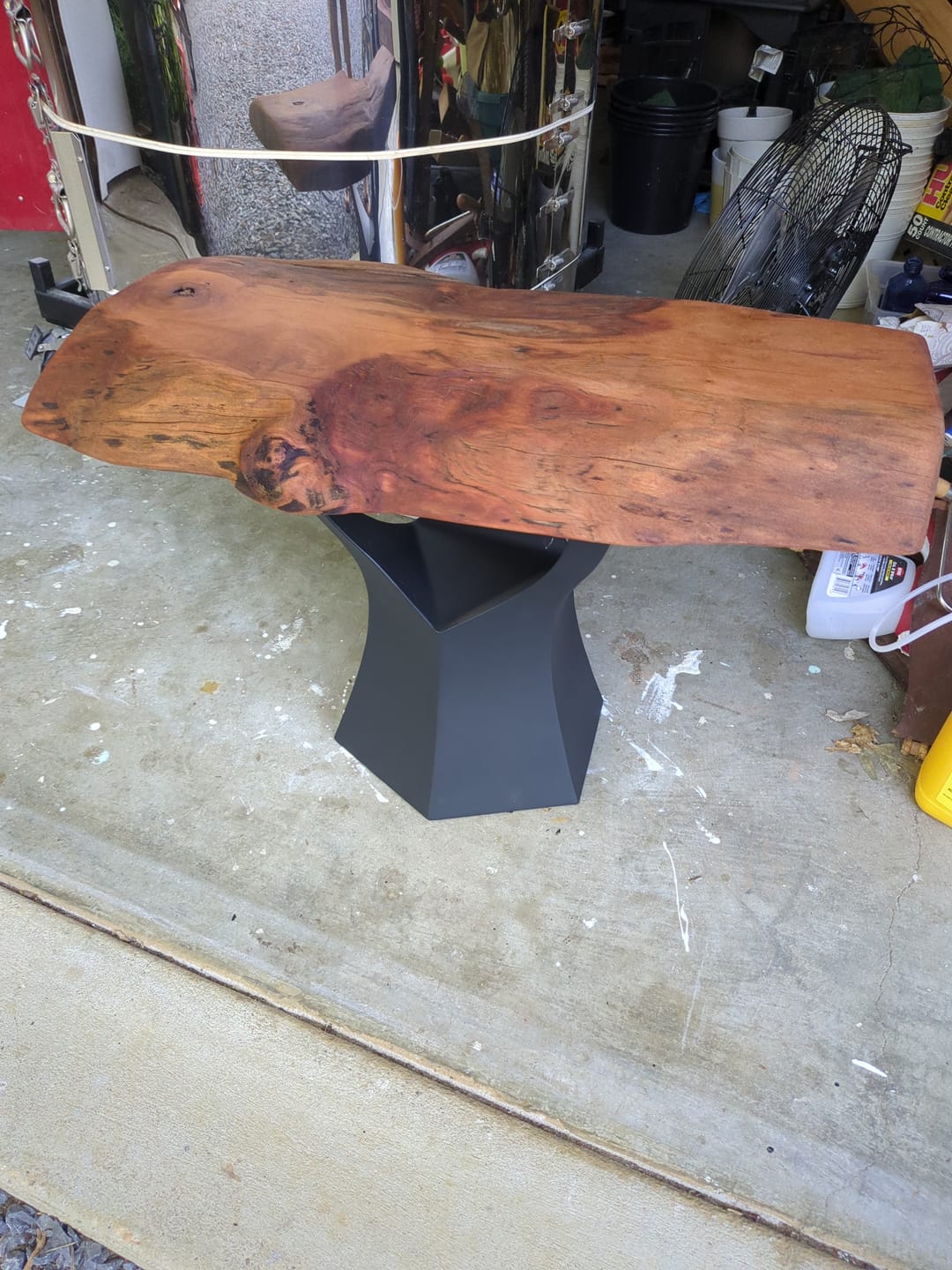 Customer photo review of Coffee Table Base 16.1" H Tree Trunk for Mid-Century Style - 106B Namu