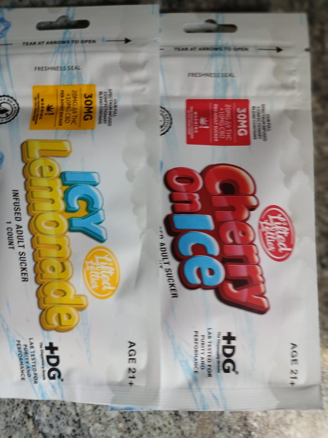 Customer photo review of Lifted Lollies – 20mg D9 THC + 10mg CBD Infused Lollipop