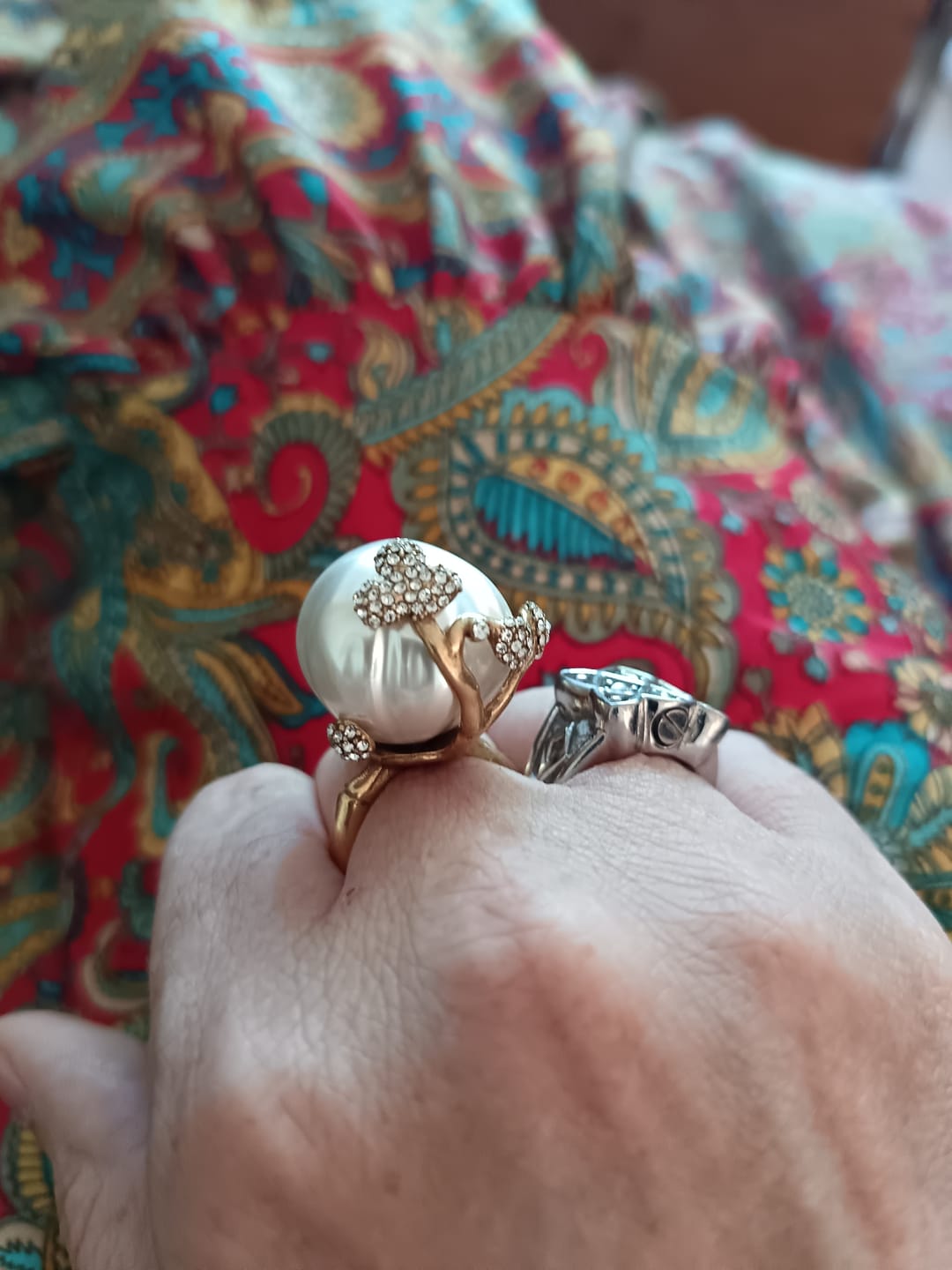 Customer photo review of Wildflower Pearl Crown Ring