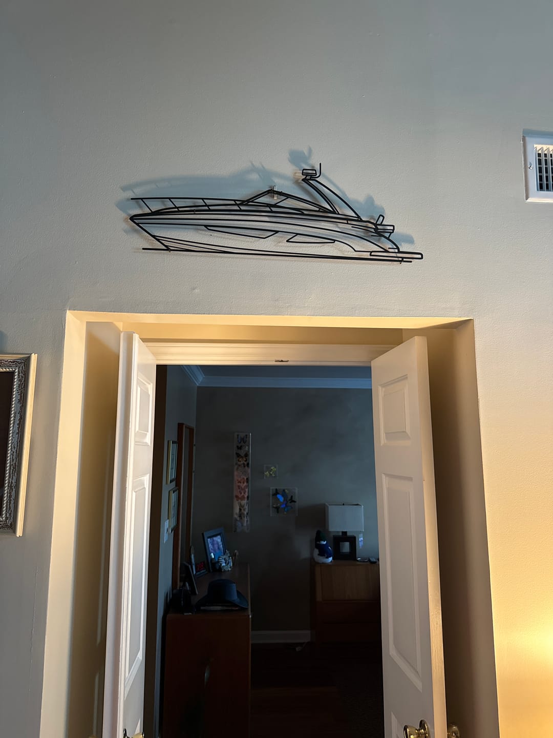 Customer photo review of Your Custom Boat Silhouette Metal Wall Art