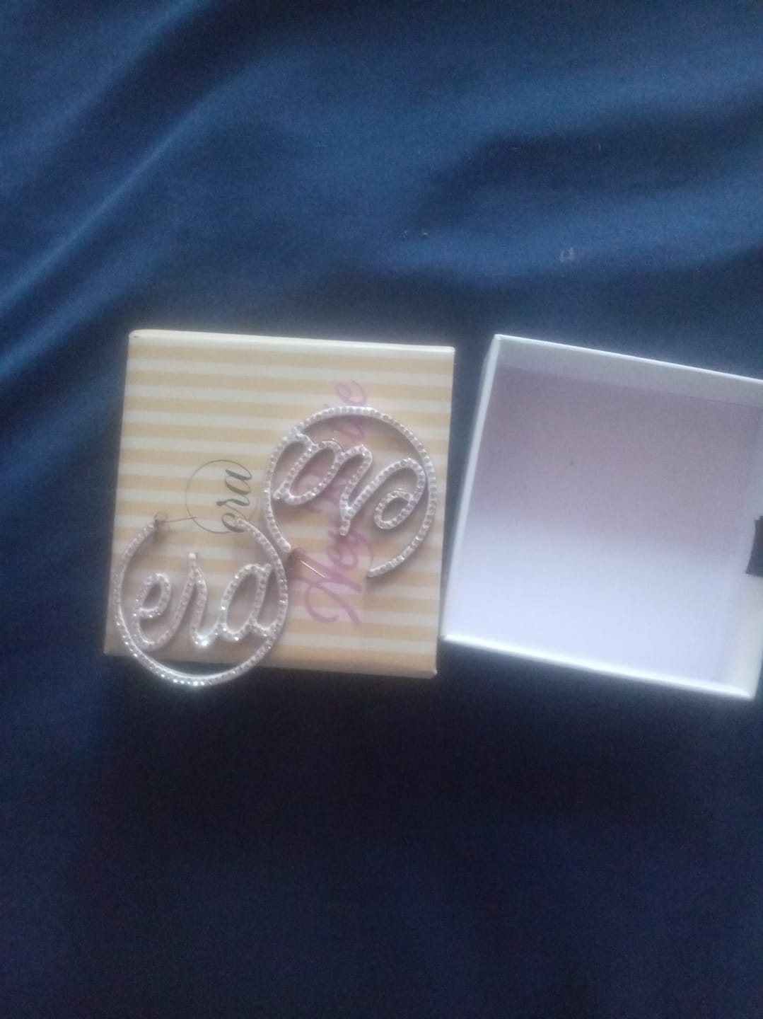Customer photo review of Gold Luxe Logo Hoops