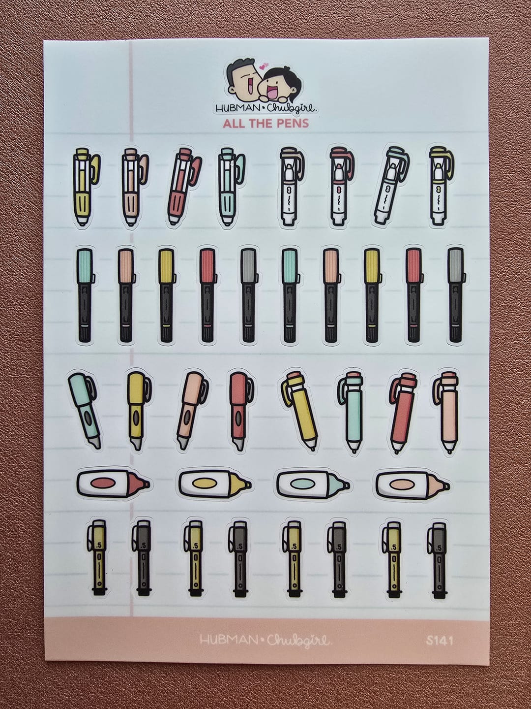 Customer photo review of Sticker Sheet - All the Pens Pink