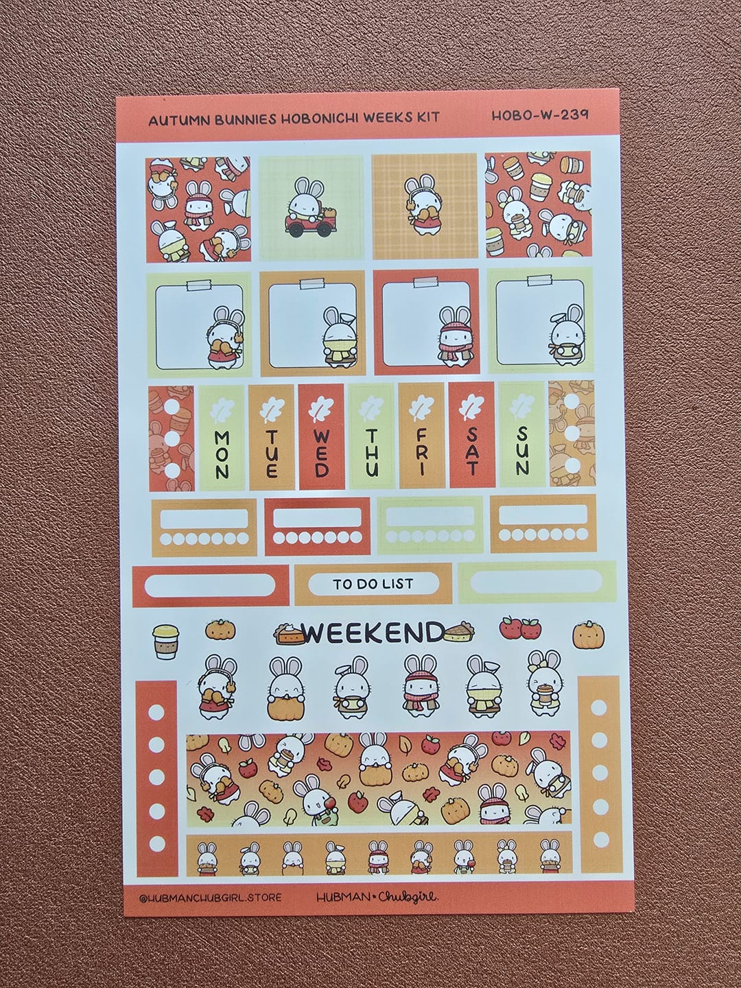 Customer photo review of Autumn Bunnies Theme Hobonichi Weeks Kit