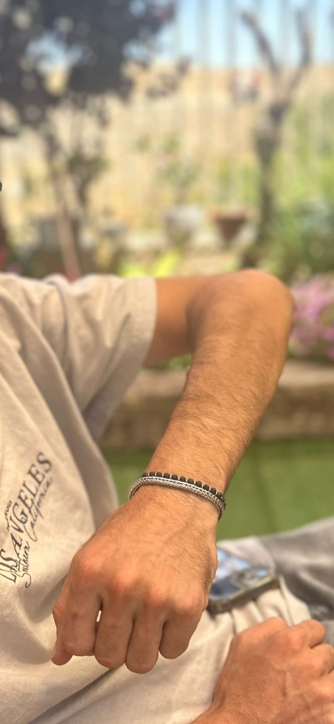 Customer photo review of צמיד כסף לגבר - SLITHERING SILVER