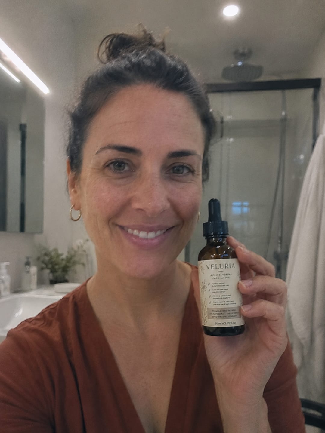 Customer photo review of Aceite Reductor de Vello Facial — Fórmula 100% Natural