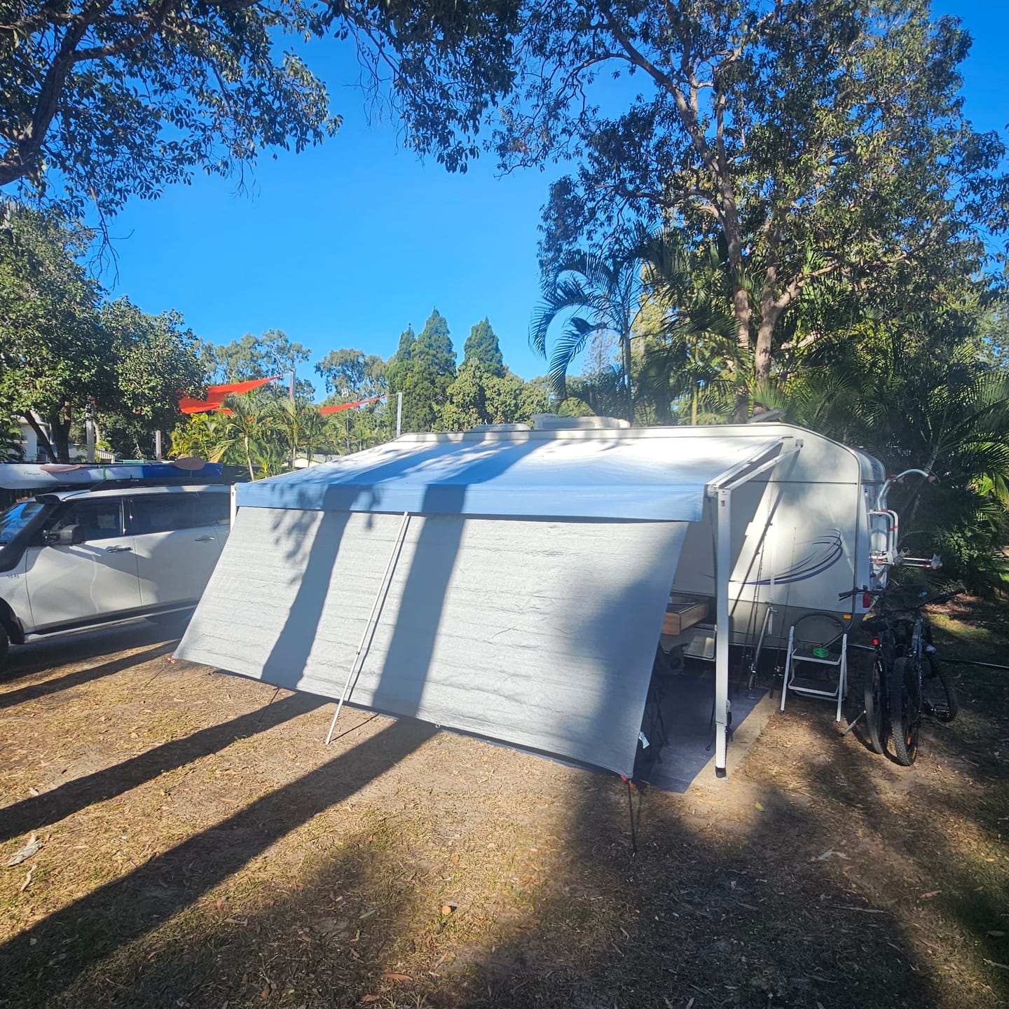 Customer photo review of Awning Replacement Vinyl - Blue Fade WA2004