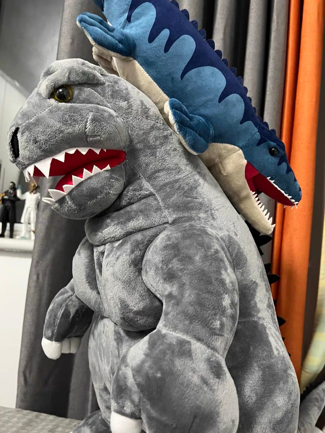 Customer photo review of Mosasaurus Plush Toy – Realistic Prehistoric Marine Reptile Stuffed Animal