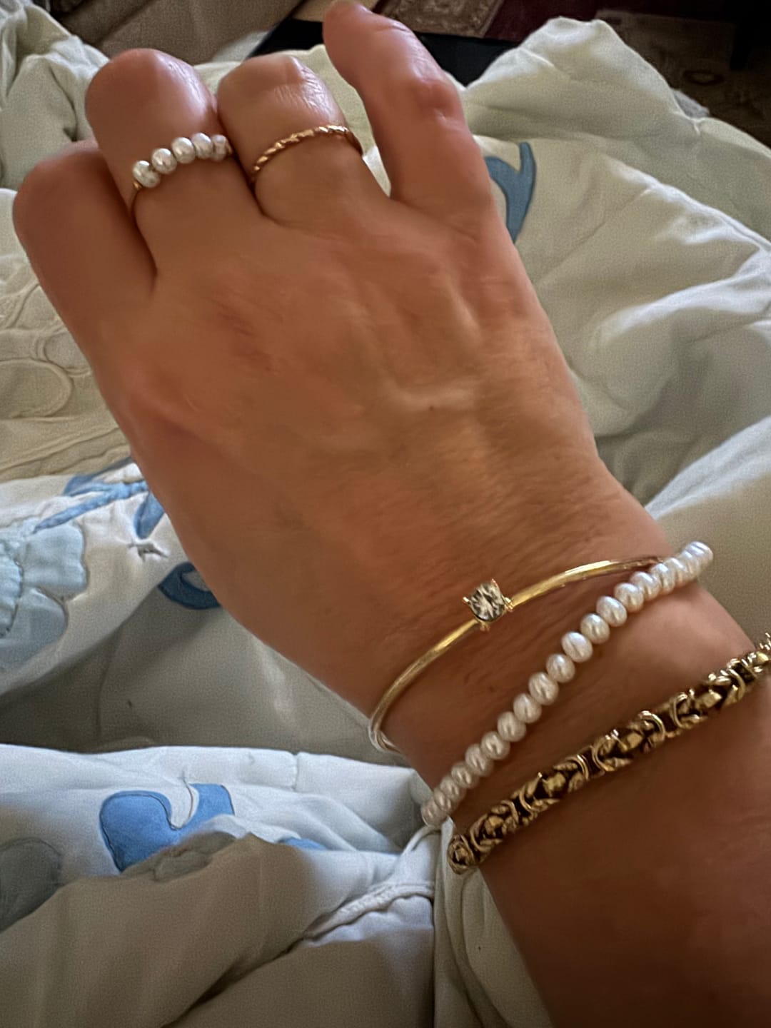 Customer photo review of Freshwater Pearl Stacking Ring