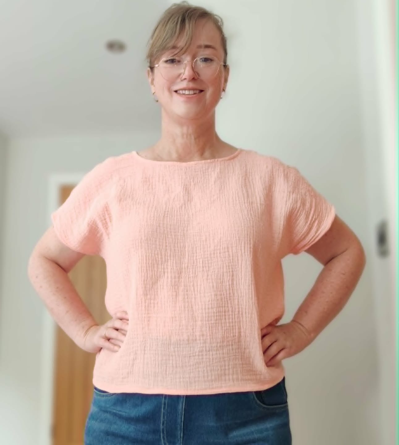 Customer photo review of Special Offer Light Coral Double Gauze Fabric