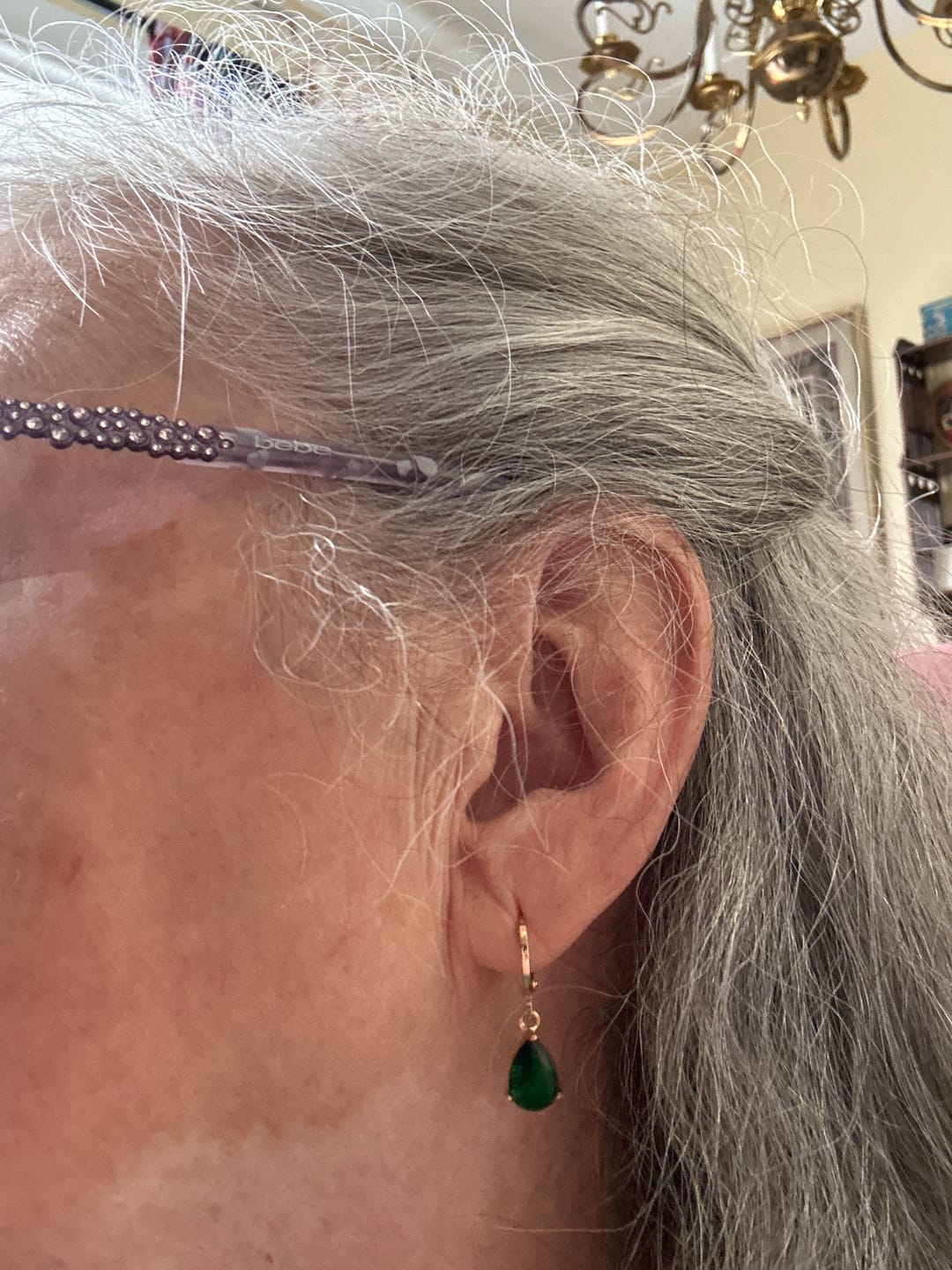 Customer photo review of 18K Stone Drop Dangle Earrings
