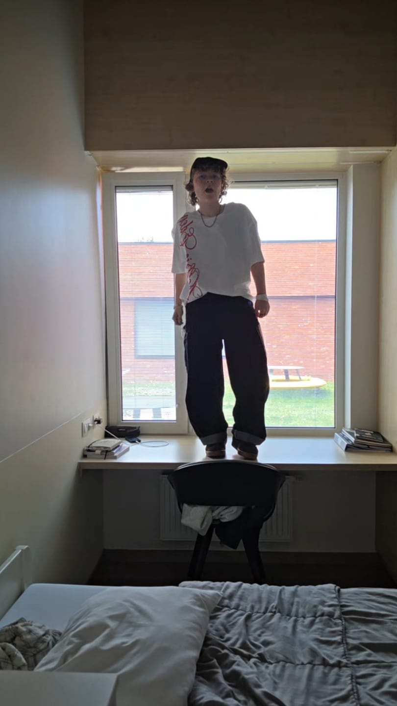 Customer photo review of [Pre-Order] Aelfric Eden Boxy Script Tee