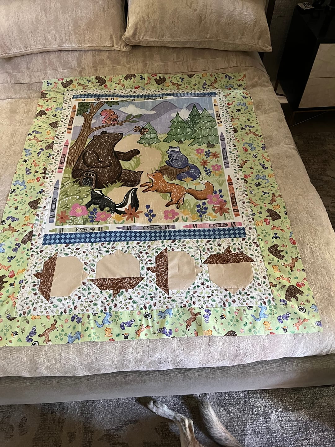 Customer photo review of Colorful Critters Quilt Kit