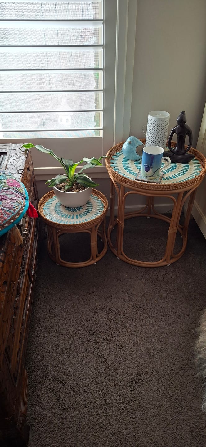 Customer photo review of Serene Rattan Table Set