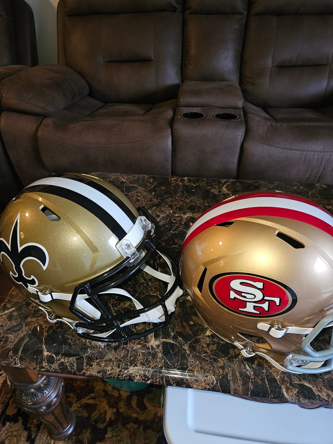 Customer photo review of New Orleans Saints Riddell Speed Replica Helmet - Throwback 1976-1999