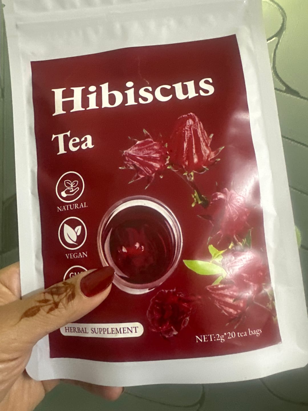 Customer photo review of Hibiscus Tea -20 Bags