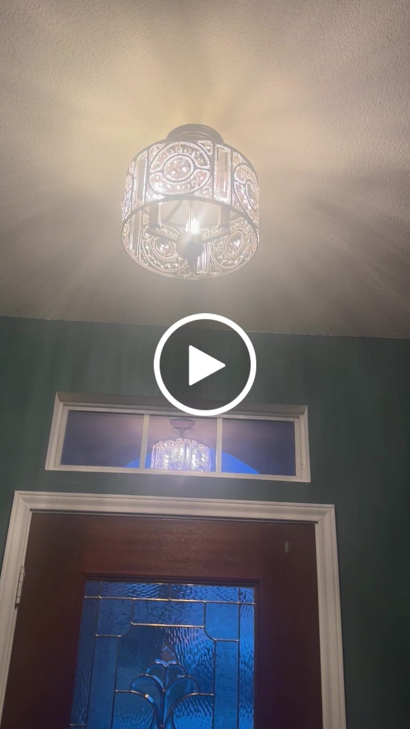 Customer video review of Luxe Moroccan Antique Crystal Drum Semi Flush Mount