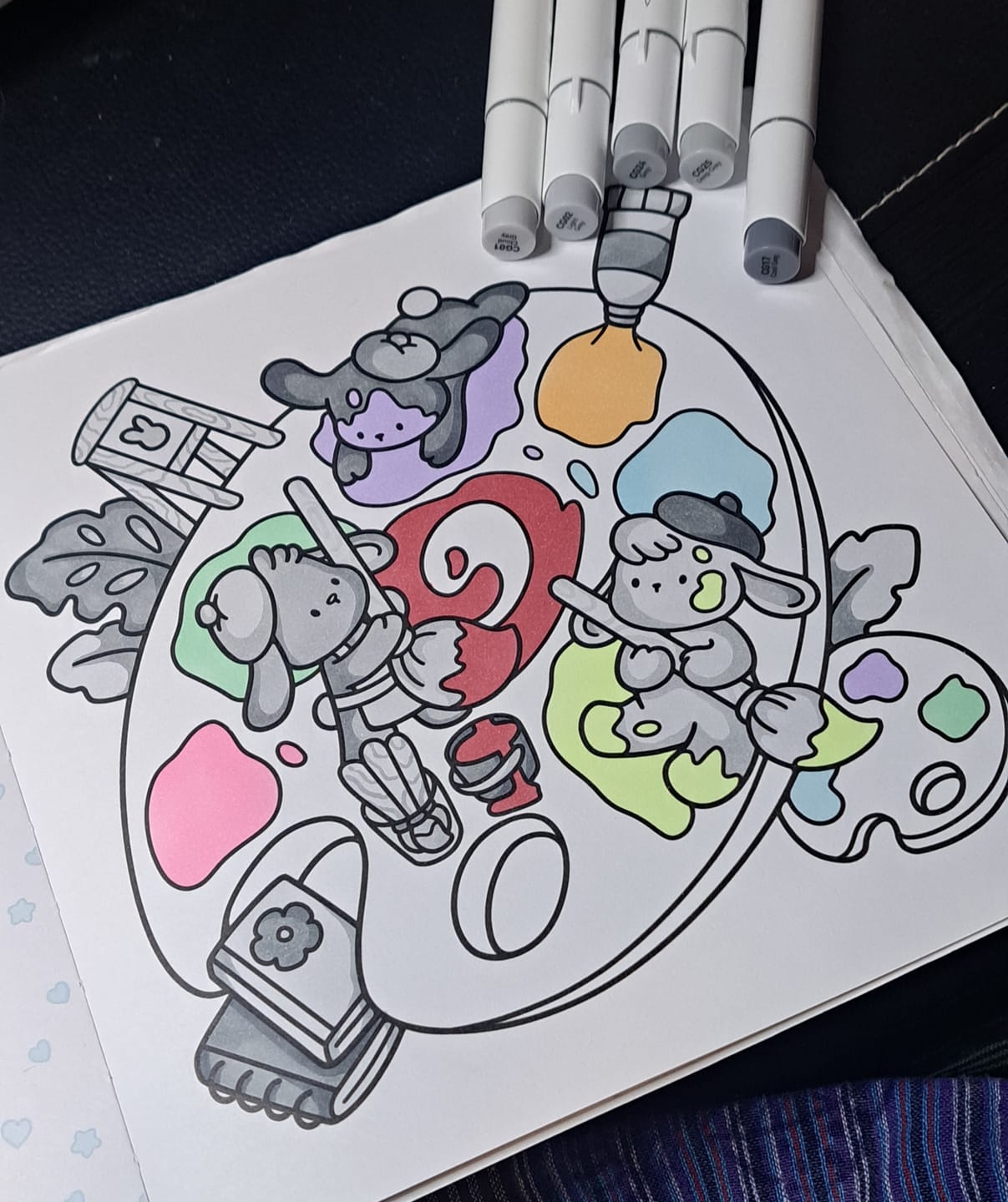 Customer photo review of Ohuhu Honolulu 36 Gray Tone Colors Dual Tips Alcohol Art Markers (New Color Codes)