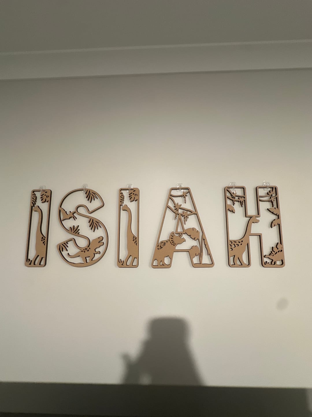 Customer photo review of Dinosaur Letters Large Nude (Unpainted)