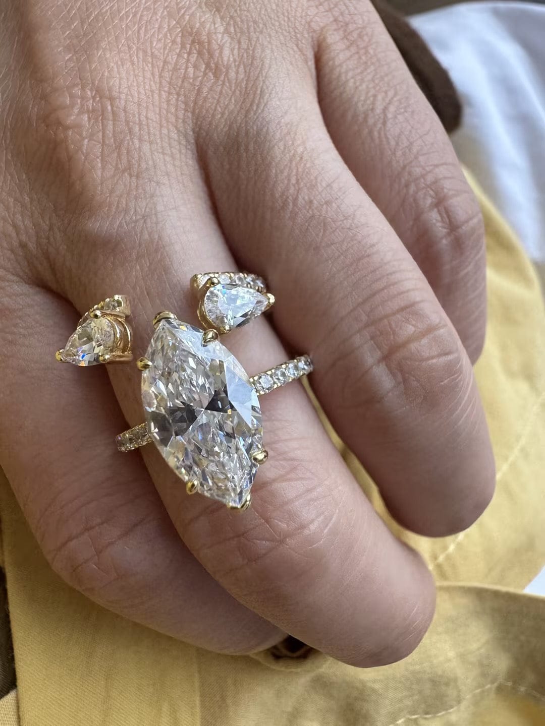 Customer photo review of S925 4.0Ct Marquise Cut Insert Wedding Ring Set For Women Stackable Ring Set In Sterling Silver