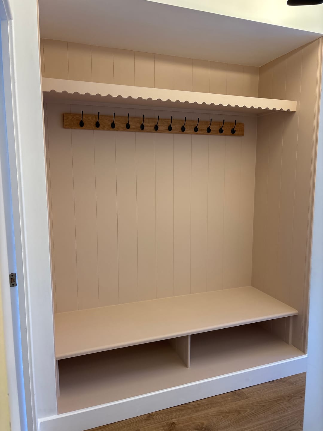 Customer photo review of Oak Coat Hanger