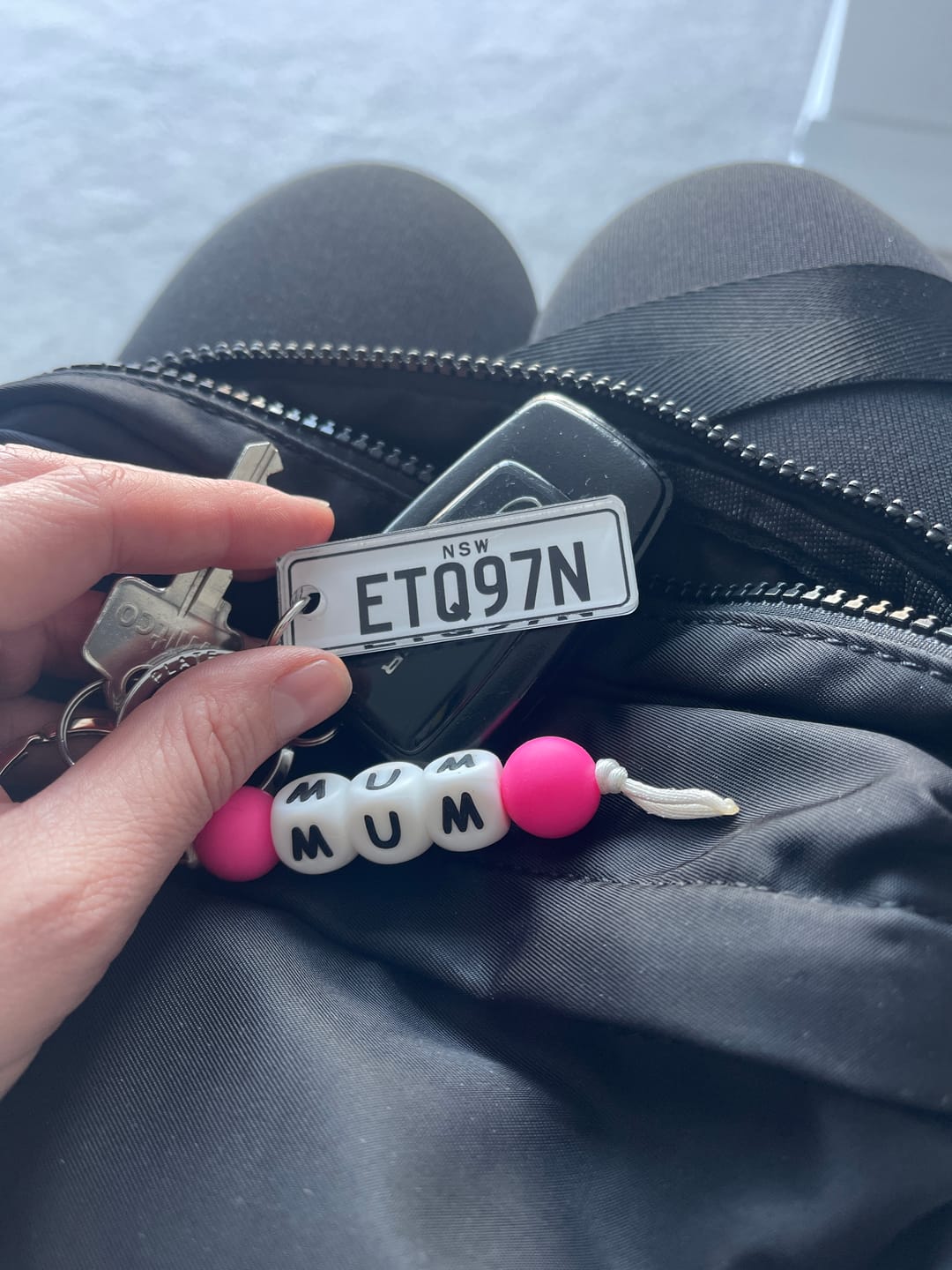 Customer photo review of NSW Traditional Licence Plate Custom Keychain