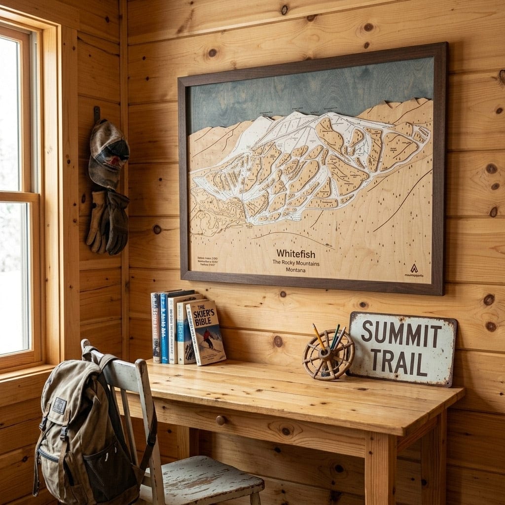 Customer photo review of Whitefish, Montana Ski Map Art