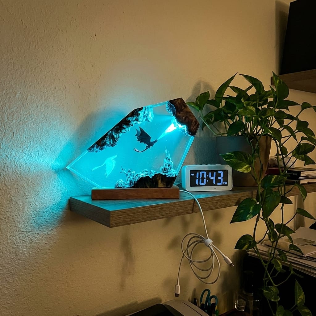 Customer photo review of Dragon Glow - El Yapımı LED Reçine Gece Lambası