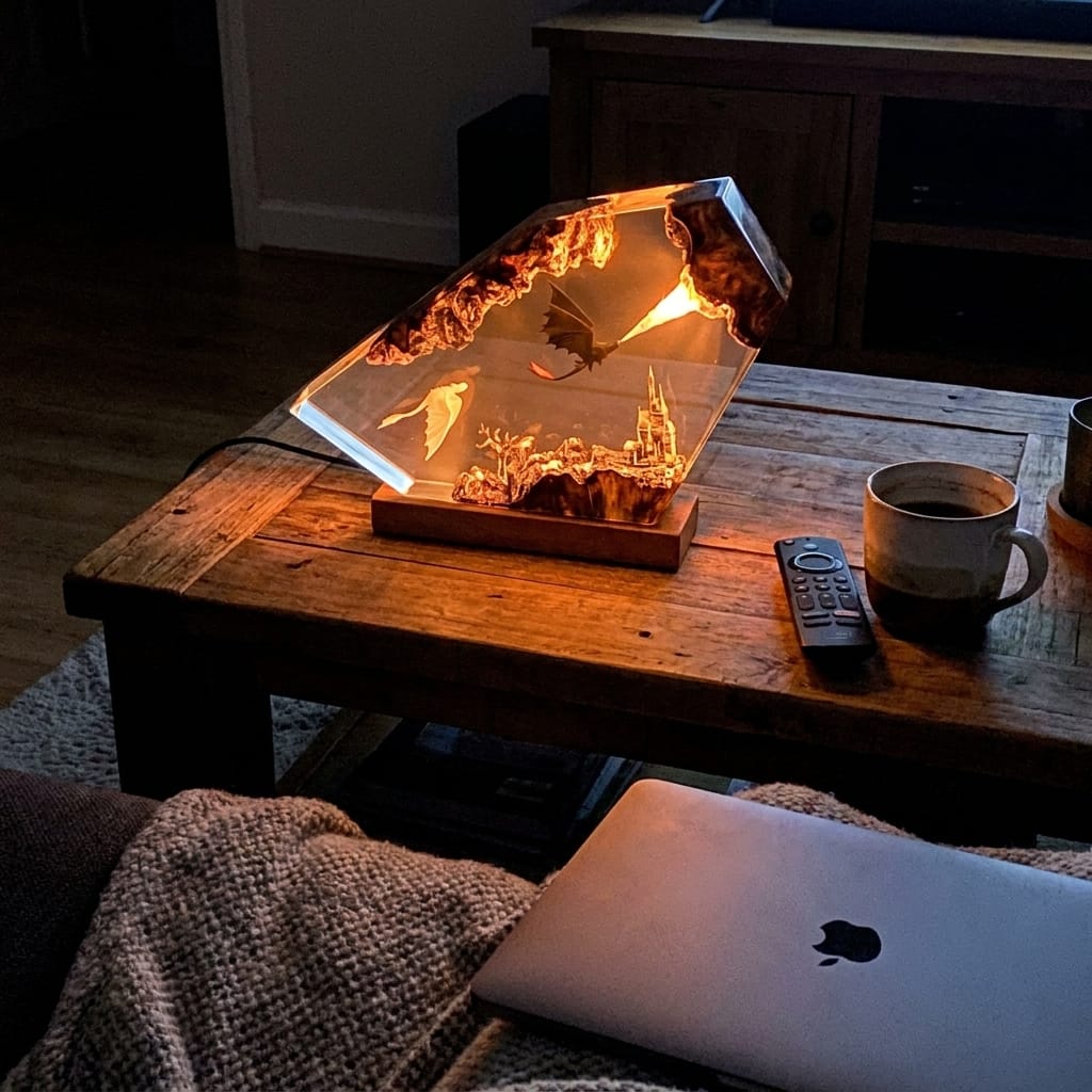Customer photo review of Dragon Glow - El Yapımı LED Reçine Gece Lambası