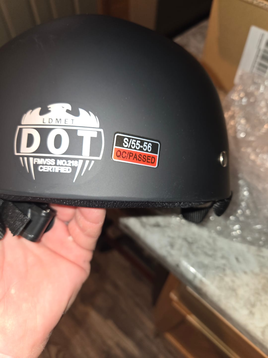 Customer photo review of Baseball Pro DOT Half Helmet / Matte Black