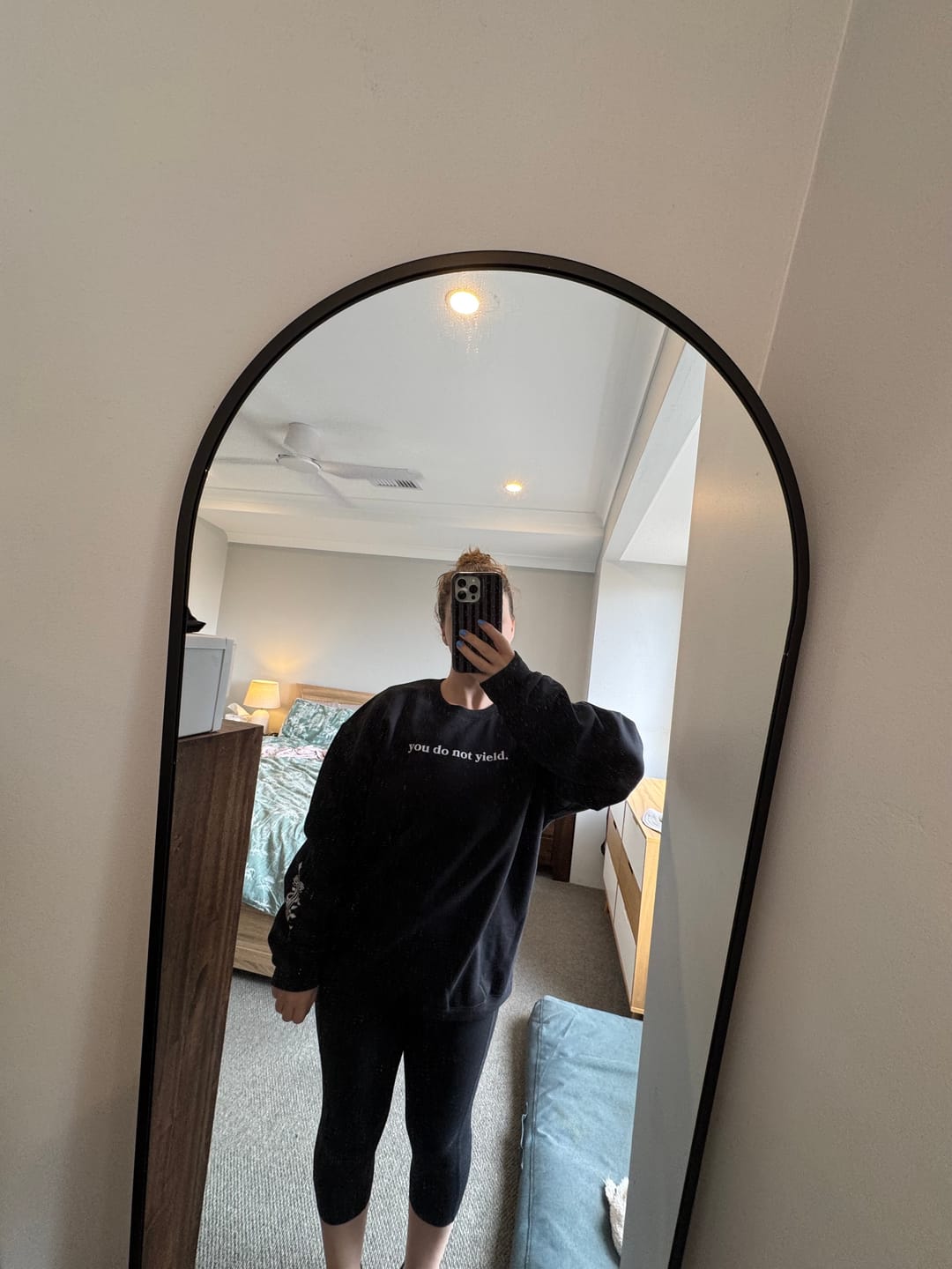 Customer photo review of You Do Not Yield Throne of Glass Sweatshirt | Throne of Glass Merch