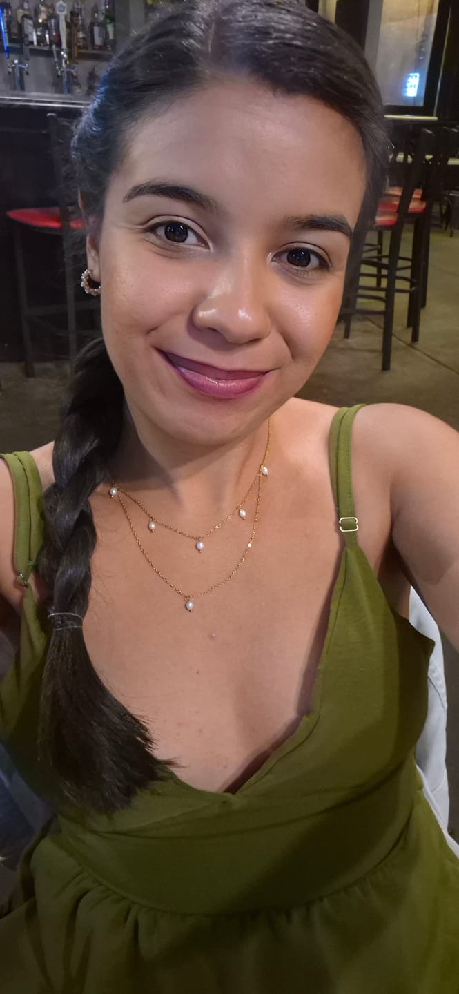 Customer photo review of Kayla Pearl Drop Layered Necklace
