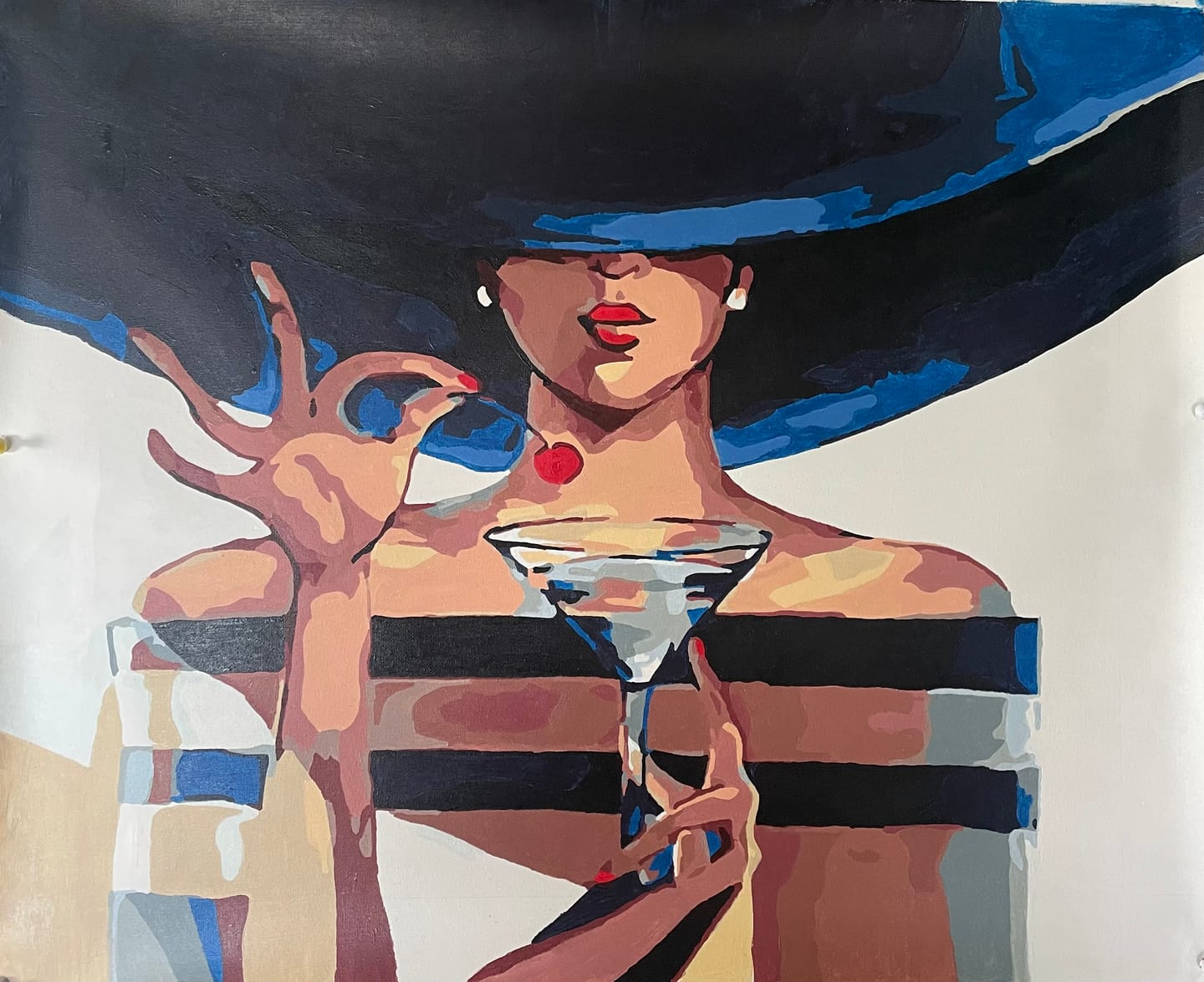 Customer photo review of Woman with a Martini | Paint by Numbers