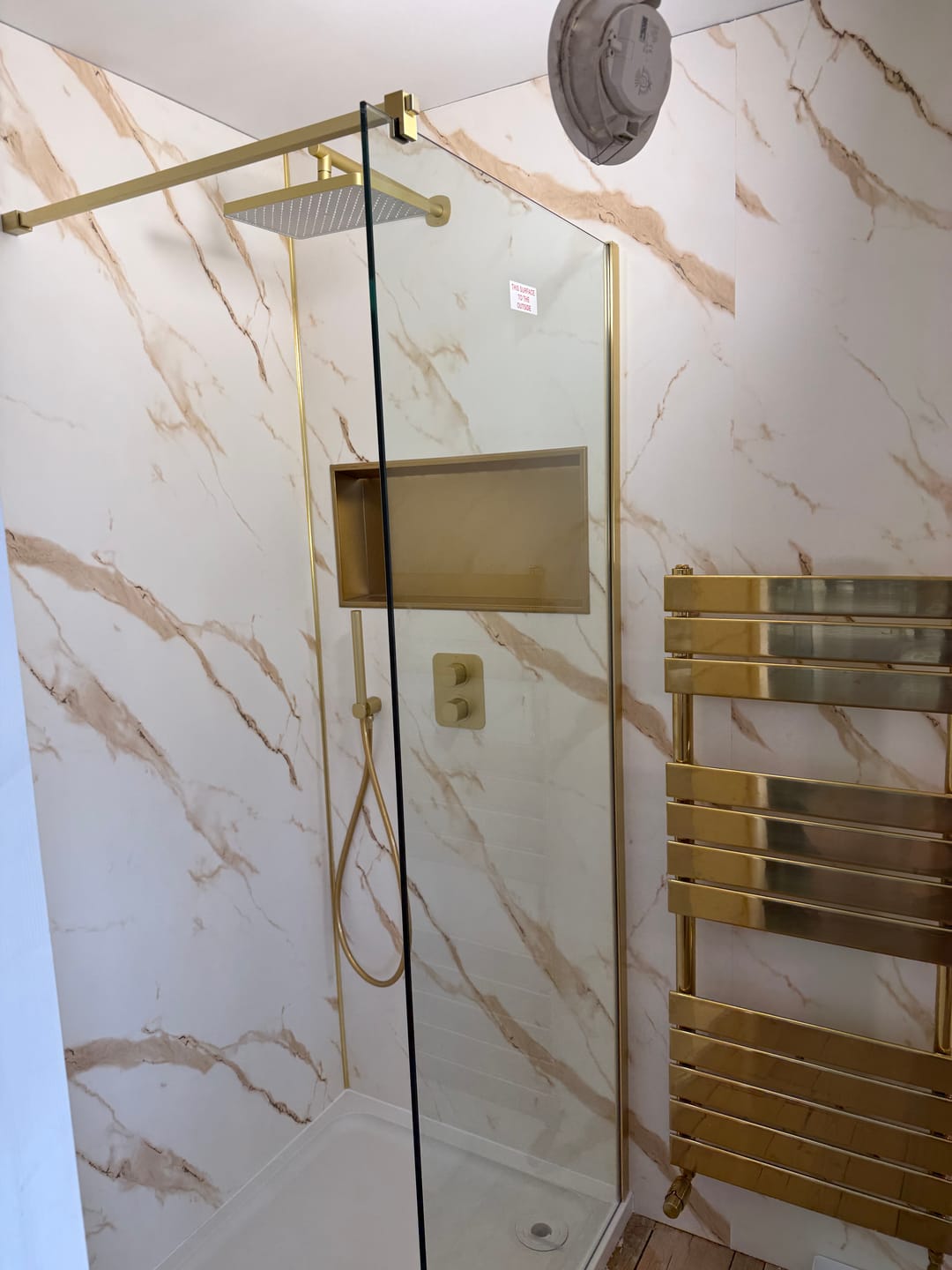 Customer photo review of 10mm Gold Marble Matt Shower Panel 1M x 2.4M