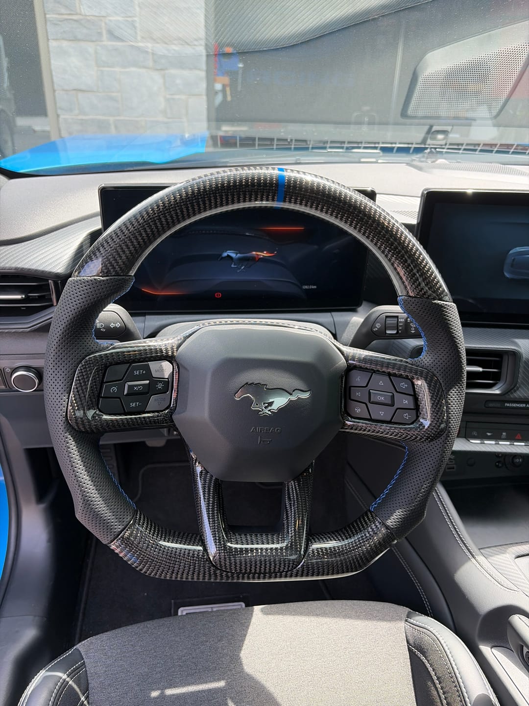 Customer photo review of 2024+ Mustang Customizable Carbon Fiber Steering Wheel