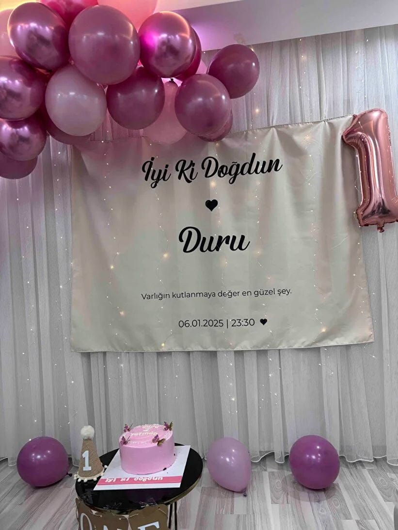 Customer photo review of Doğum Günü Duvar Örtüsü
